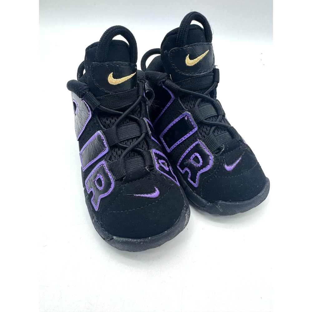 Nike Air More Uptempo Action Black Grape Baby Toddler Child Size 7C DX5956-001